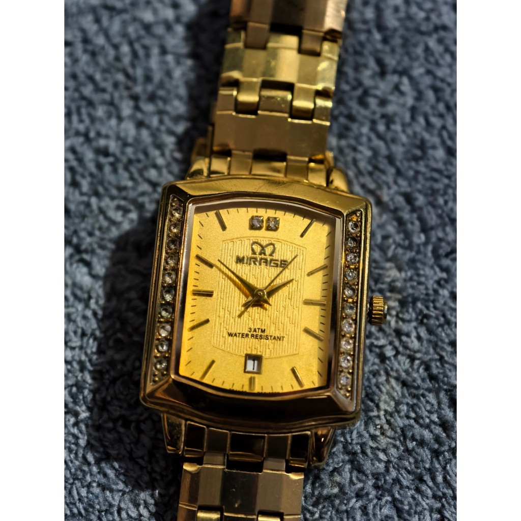 Jam Tangan Mirage 7442 Gold kotak