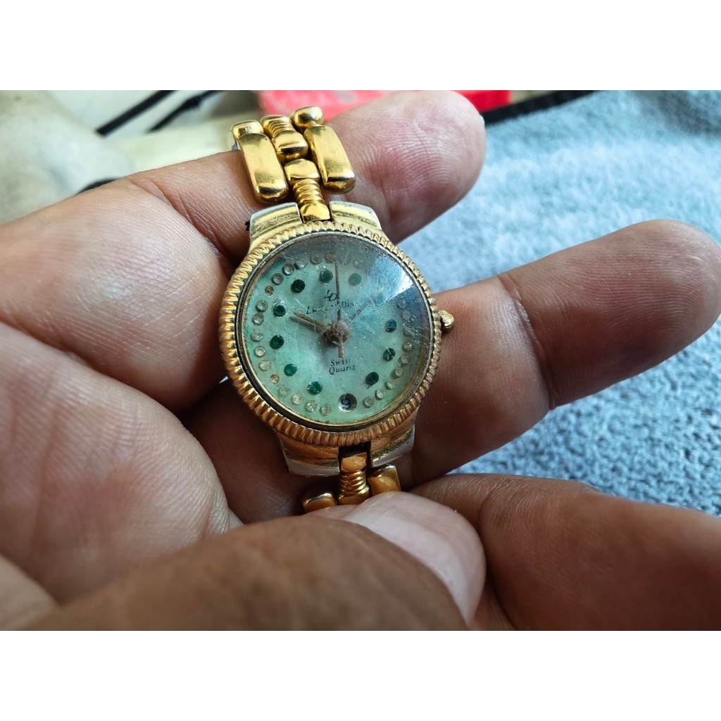 Jam Tangan Laurent Dior Gold Plated 23k bekas