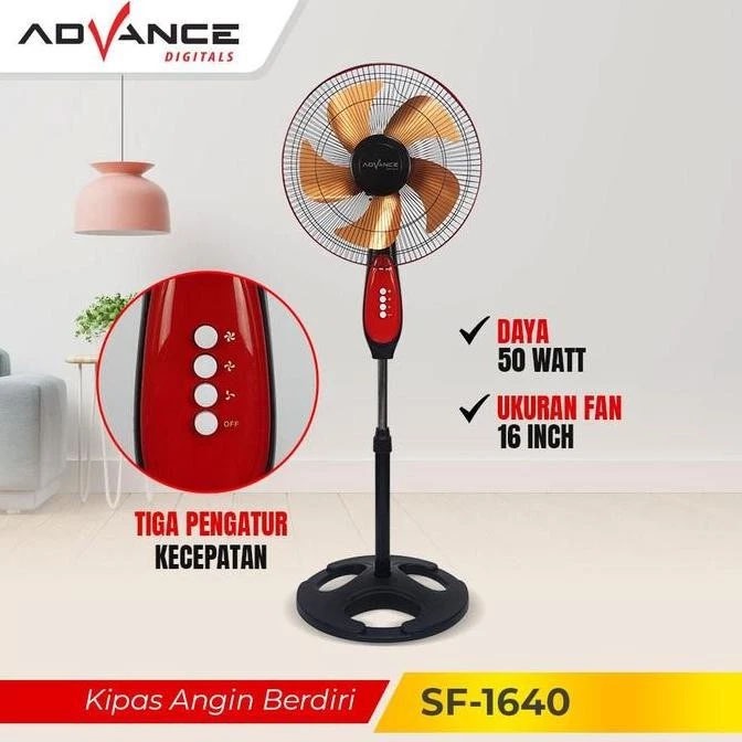 Kipas Angin Advance SF-1640 Kipas Angin Berdiri 16 Inch 5 Baling Besi