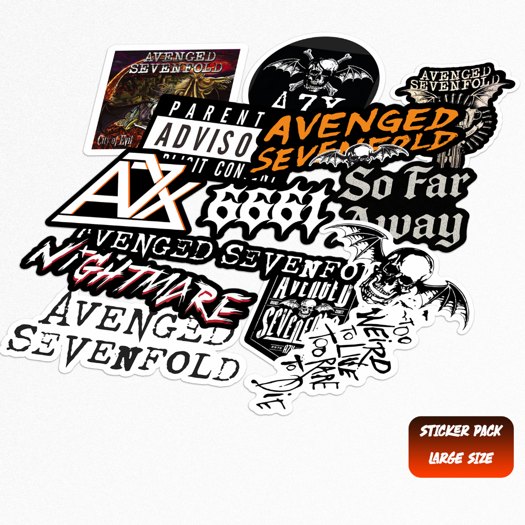 Stiker Band Avenged Sevenfold Large Size 14 Pcs Case HP Laptop Helm