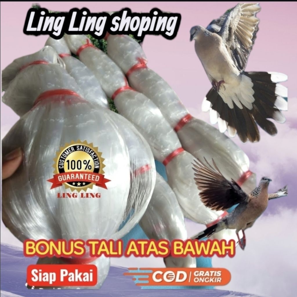 JARING BURUNG PERKUTUT PANJANG 50 M X LEBAR 5 M UK DUA JARI SETENGAH