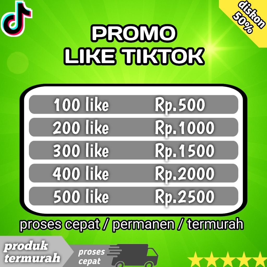 like tiktok permanen / like tiktok termurah / like tiktok high quality permanen murah proses cepat