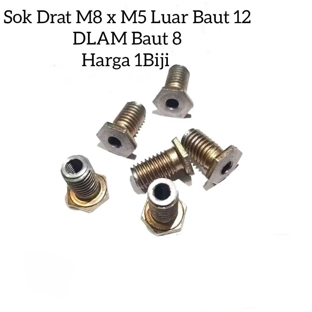 1Pcs Sok Drat Baut 8 Shok Drat M8xM5 Luar Baut 12 Dalam Baut 8 Bukan Baut 17 Baut 14