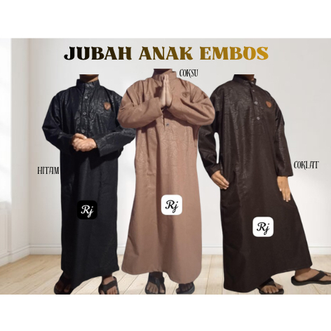 GAMIS EMBOS Anak Laki-Laki | JUBAH ANAK LAKI-LAKI LENGAN PANJANG BAHAN EMBOS | Jubah Pakistan | Juba