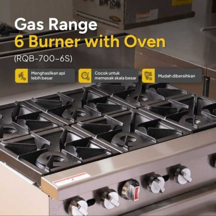 KOMPOR GAS DENGAN OVEN TIPE RQB-700-6S CROWN HORECA
