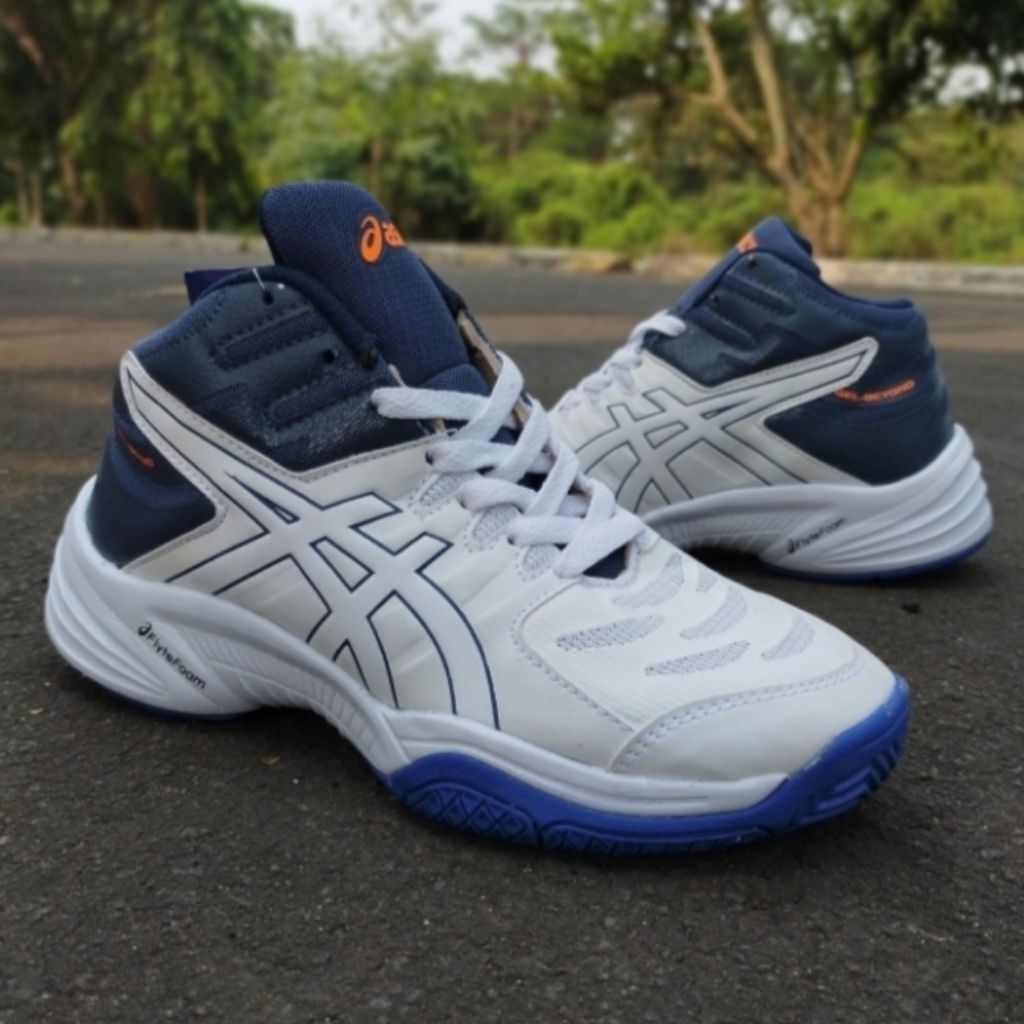 Sepatu Volly Pria Gel Beyond Terbaru - Sepatu Olahraga Voli Pria Putih - Sepatu Voli Cowok Sol Karet