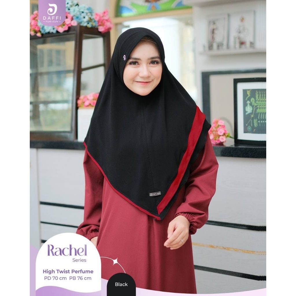 RACHEL DAFFI HIJAB KOMBINASI LIST MODEL LANCIP JILBAB BAHAN PARFUM