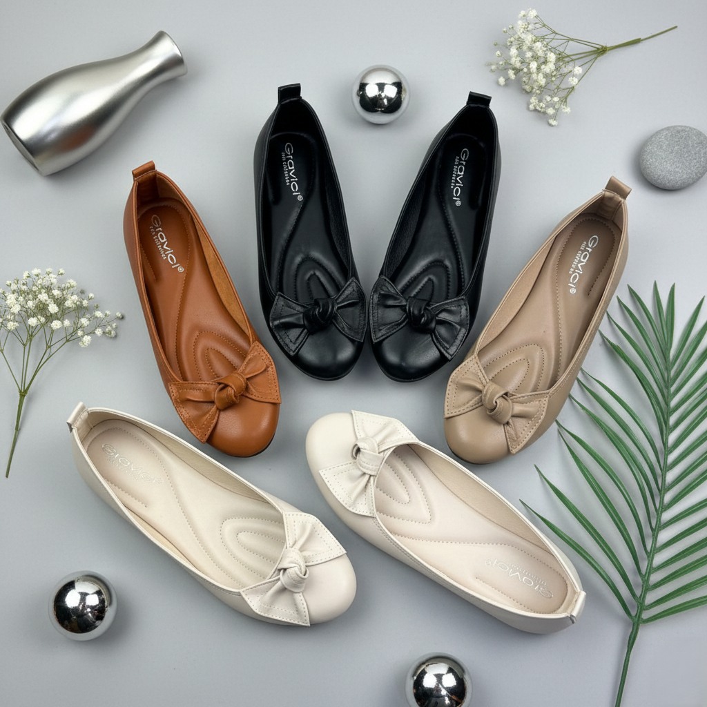 GRAVICI -Sepatu Flat Shoes Wanita Sepatu Kerja Wanita  AS-09 Flat Shoes Anti Lecet