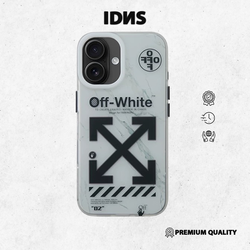 IDNS Hardcase Off-White 03 White Case Iphone 11 12 13 Pro Max 14 Pro Max 15 Pro Max