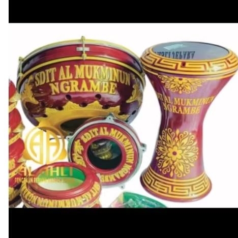 REBANA HADROH JEPARA UKIR KOMPLIT / ALAT HADROH FULSET UKIR / REBANA BERKUALITAS JEPARA