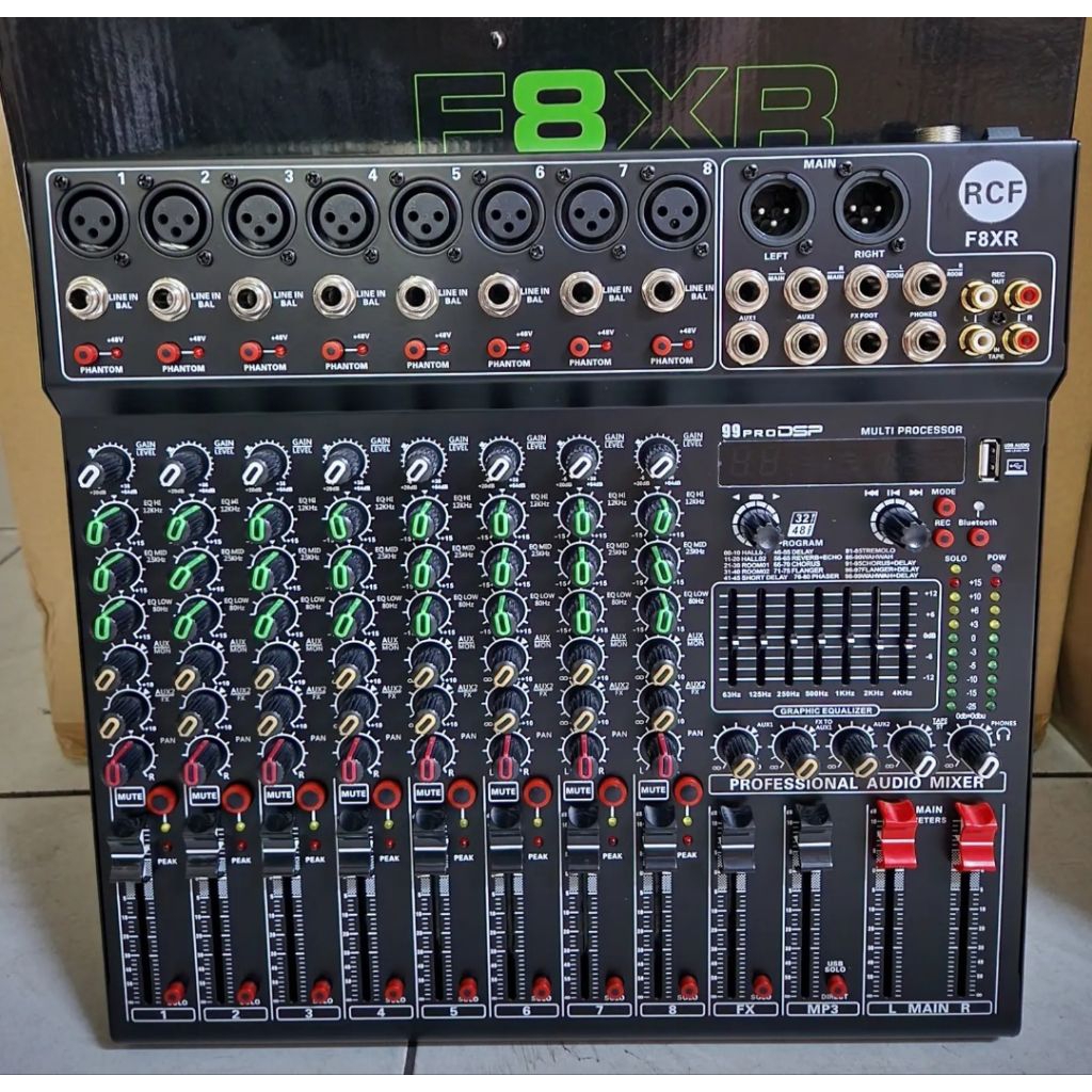 MIXER RCF F8XR MIXER AUDIO 8 CHANNEL BLUETOOTH USB