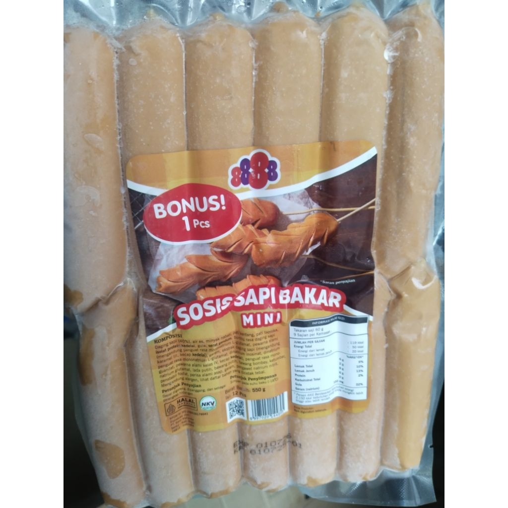 Sosis Sapi Bakar Mini 8888 13 pcs  550gr