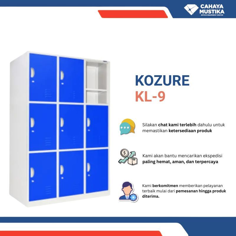 Jual Locker 9 Pintu/Lemari Loker Besi/Lemari Loker/Loker Besi/Loker Susun Murah Kozure KL-9 Malang