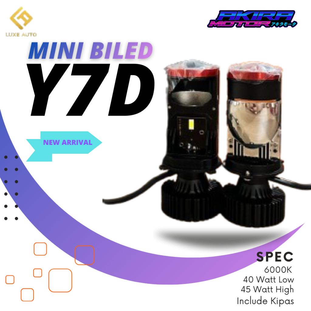 Lampu LED Mobil Motor H4 Mini Projector Y7D