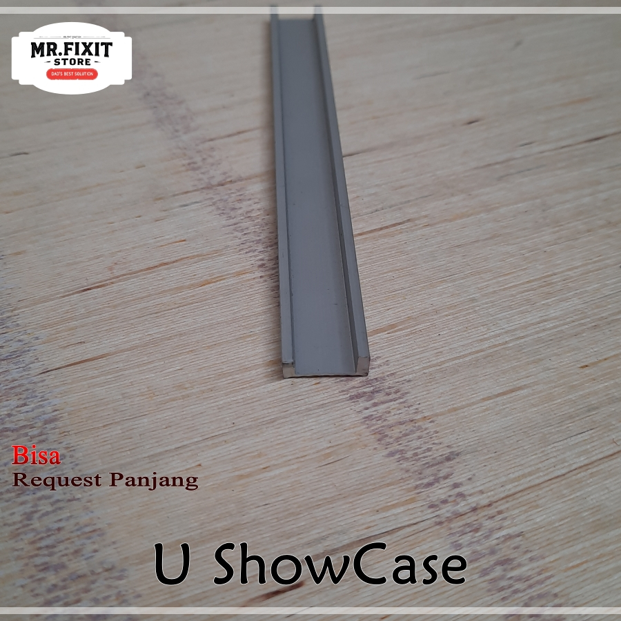 Rel U Aluminium Pintu Geser / Rel Bawah Lemari Sliding dan Rak Piring (Profil U) / PER METER panjang