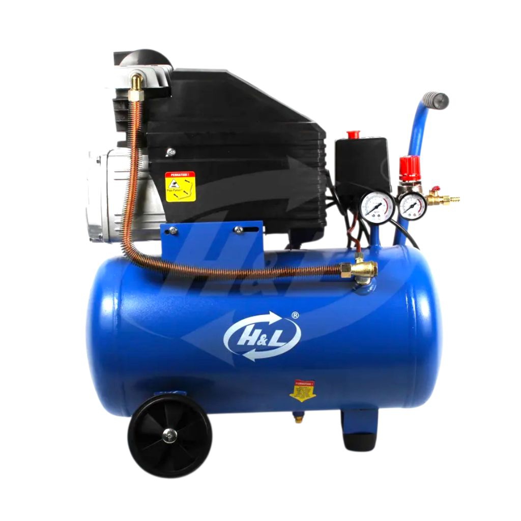 Kompresor Angin Listrik H&L 1 HP 24 Liter Mesin Kompresi Udara HL 1HP 24L