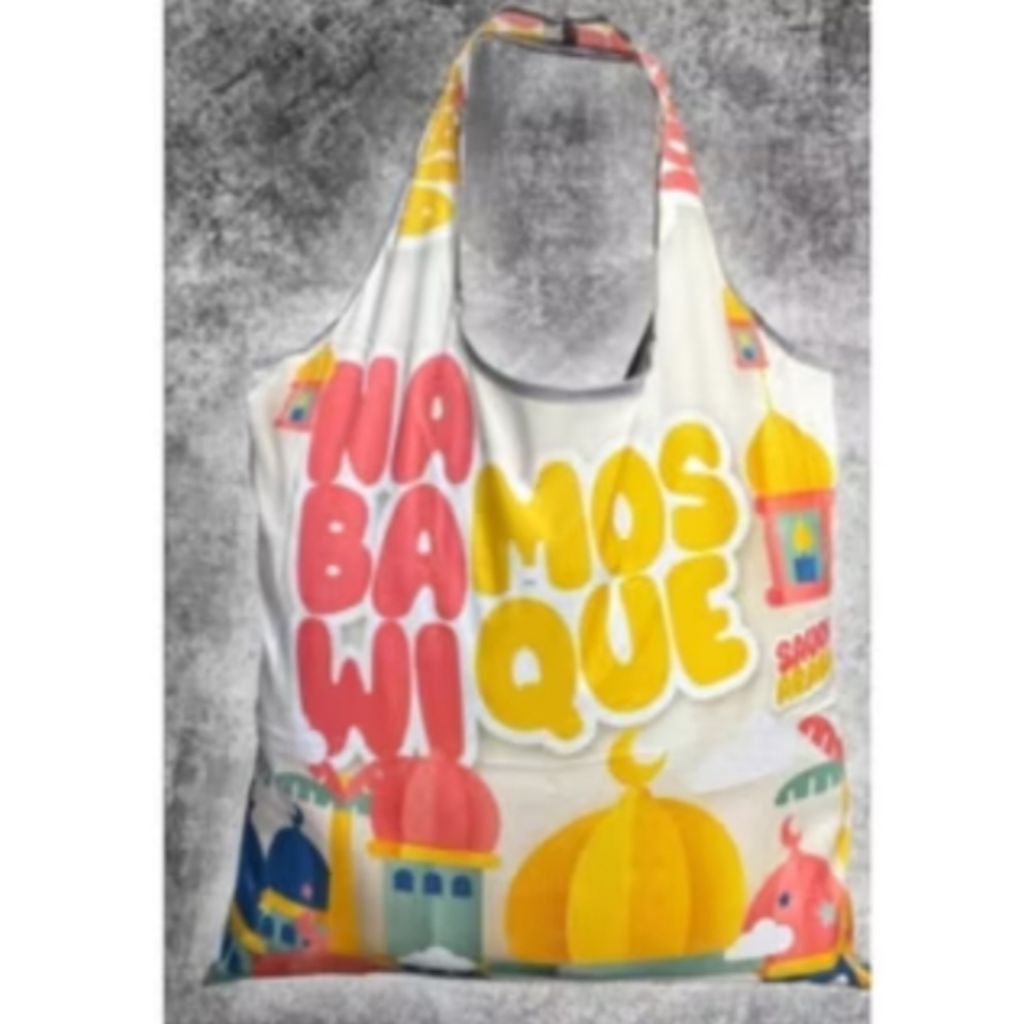 Tas Belanja Lipat JUMBO 46X60 cm Nabawi Mosque Arab Saudi Original