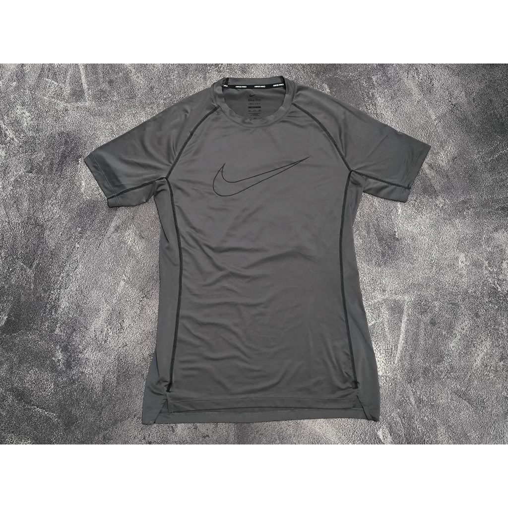 Kaos Jersey Compression Shirt Gym Nike Pro Grey XL