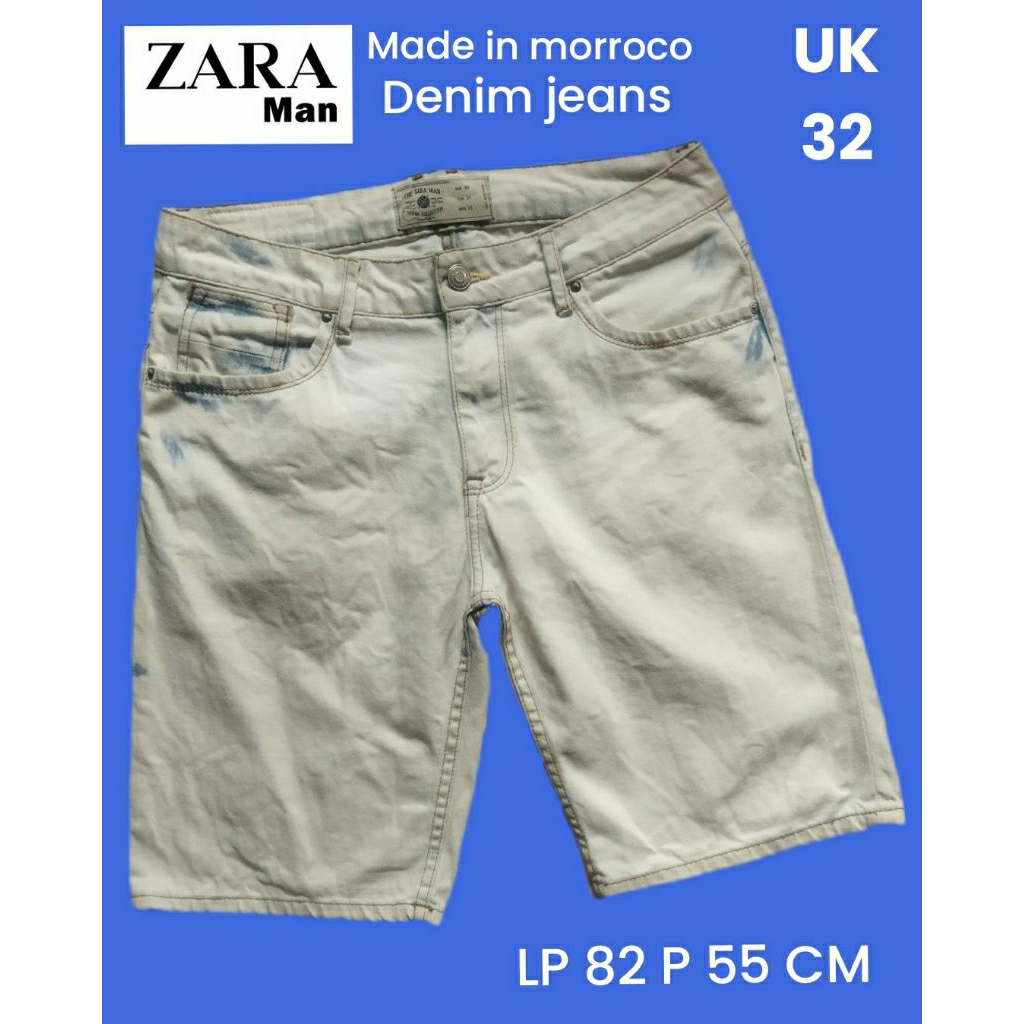 Celana Pendek Zara Man Jeans denim Original