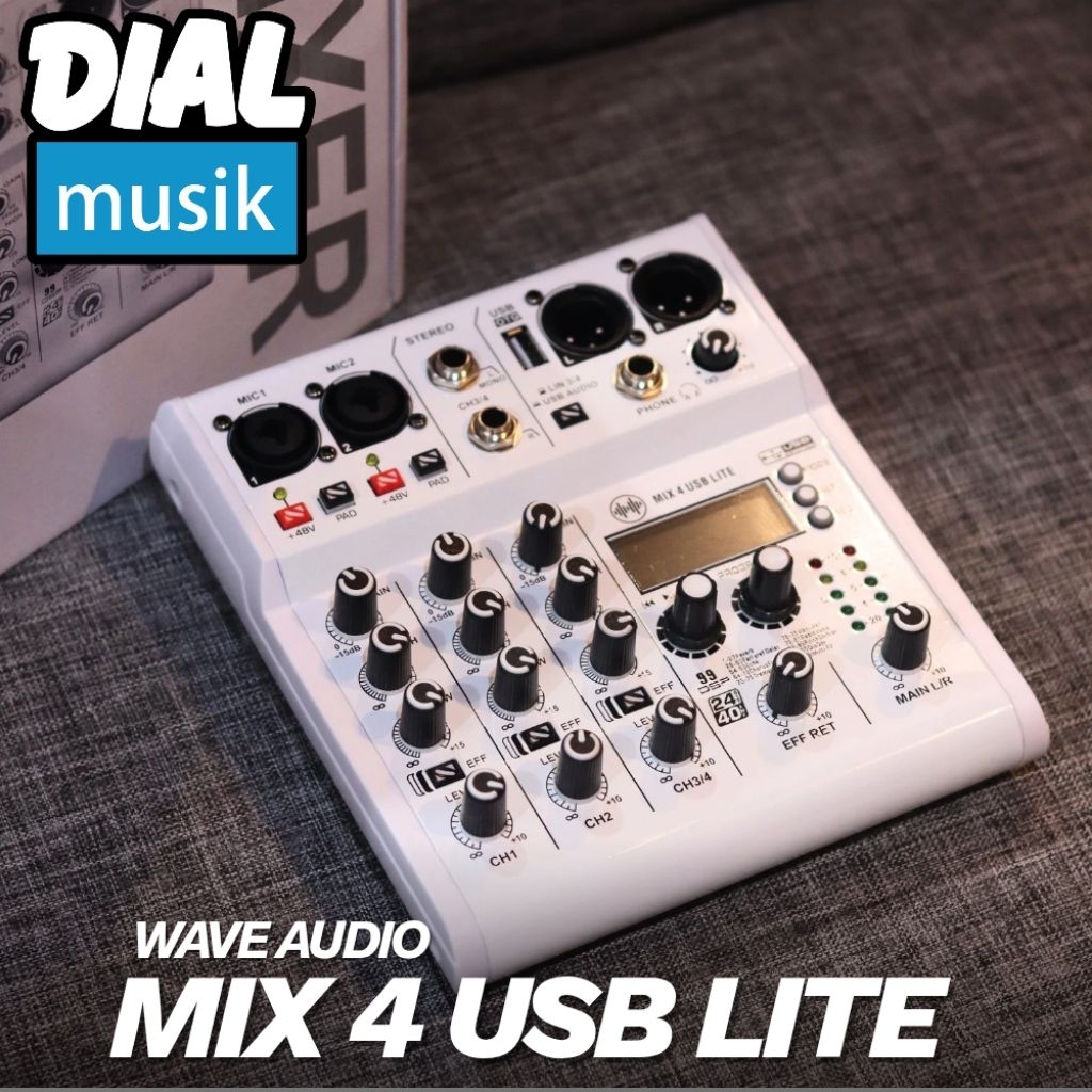 Wave Audio Mixer MIX4 USB Lite - Mixer Soundcard Original MIX 4 USB LITE - 4 Channel Mixer Drum Keyb