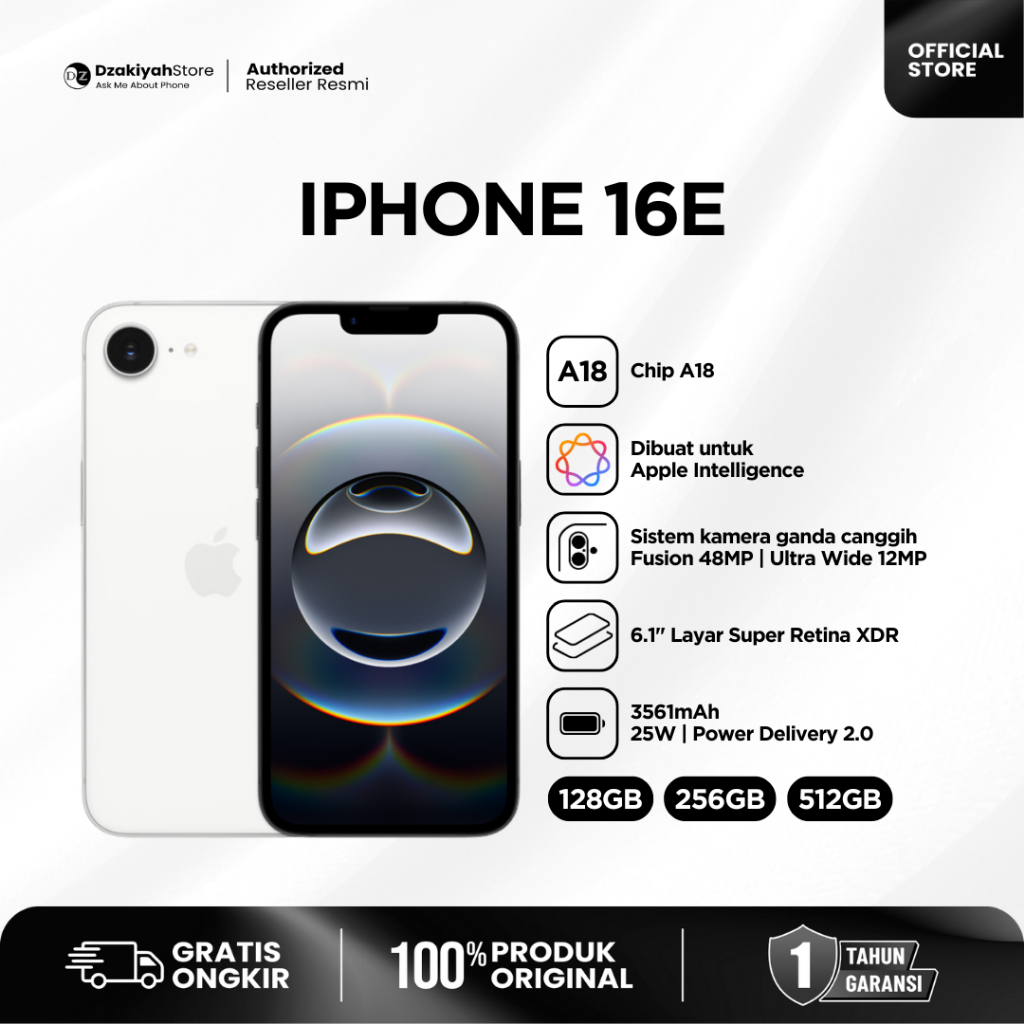 [DZAKIYAH STORE] IPHONE 16E NEW GARANSI RESMI