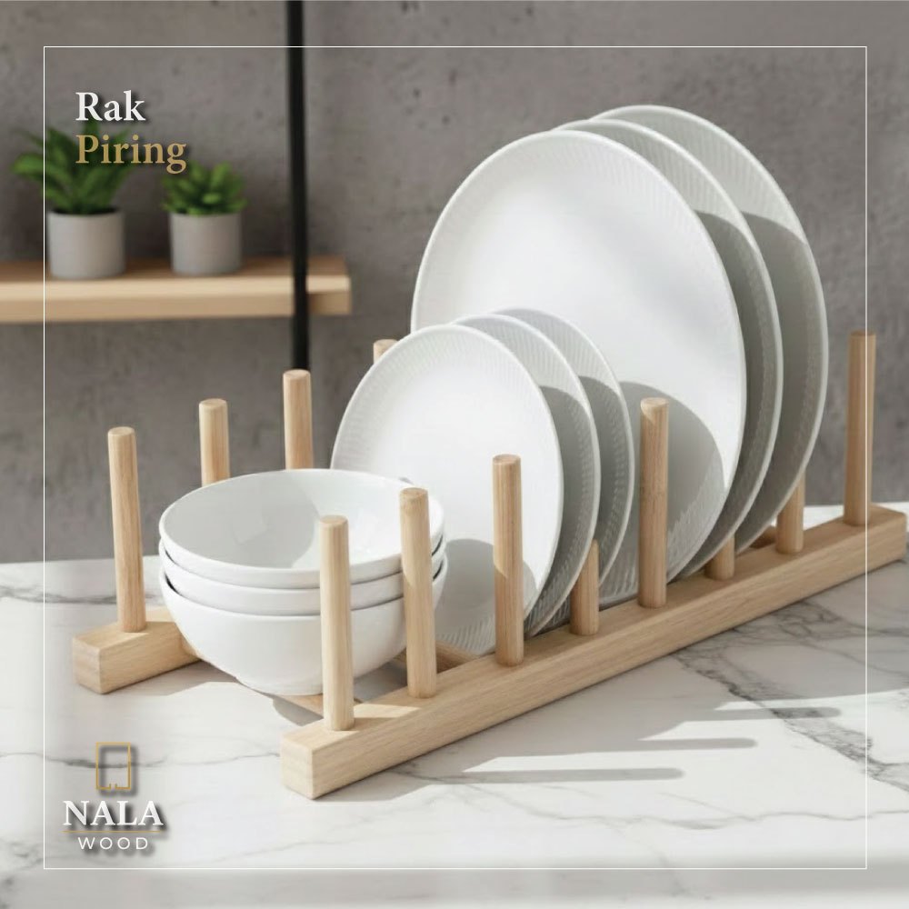 Rak piring gelas Kayu Serbaguna Minimalis Aesthetic | Rak Piring Rak Gelas Display