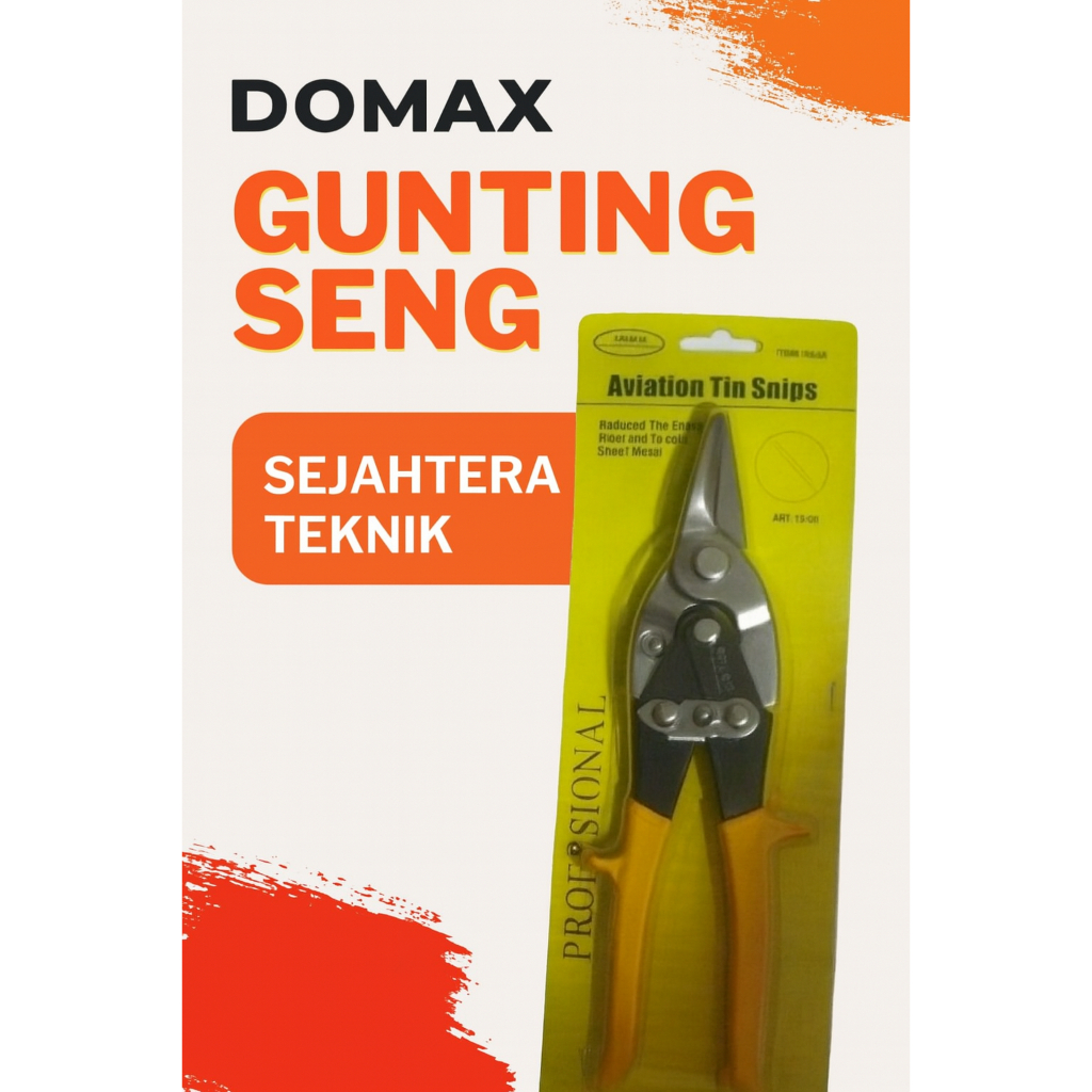 Gunting Baja Ringan 10" Domax Lurus Gunting Holo Plat Seng