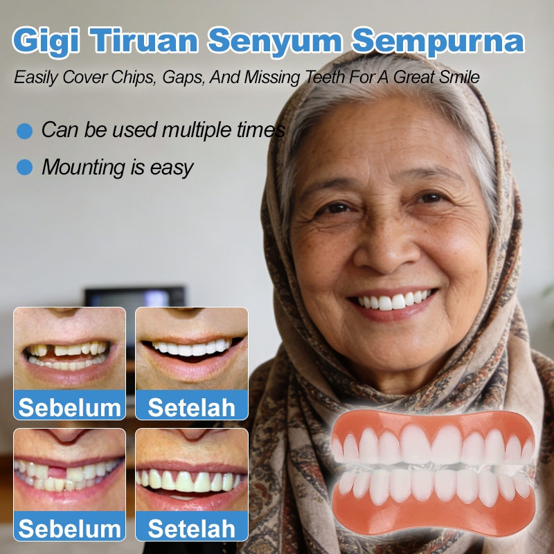 [Senyum Sempurna] Lapisan Gigi Untuk Pria Wanita - Pemutih Gigi/Gigi Palsu / Gigi Tempel Instan