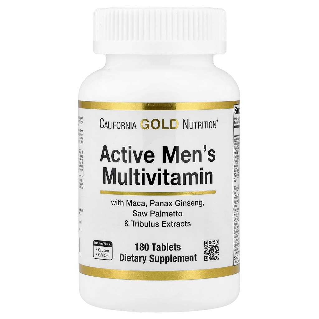 California Gold Nutrition Active Men's Multivitamin with Panax Ginseng Extract Maca Saw Palmetto and
