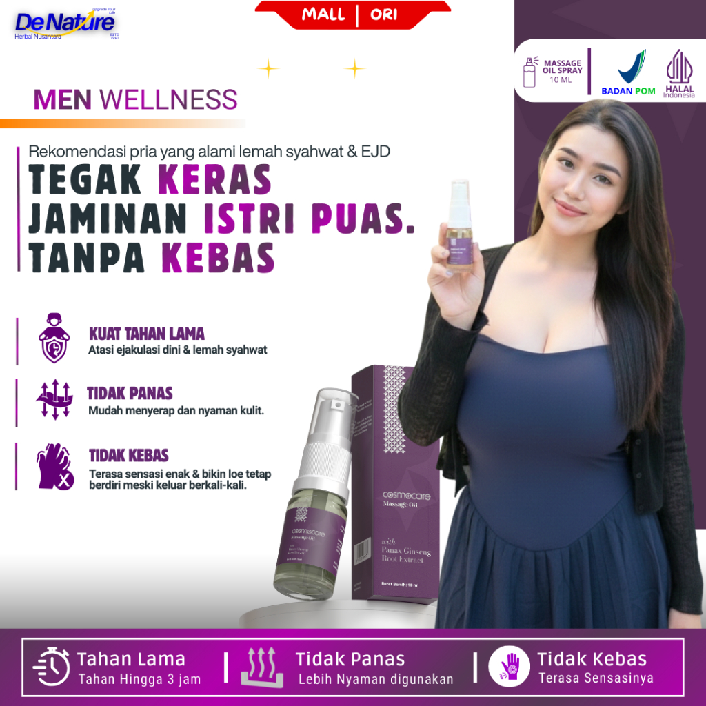 [KUALITAS TERJAMIN] Solusi Batang Keras Atasi Disfungsi Ereksi Original Herbal Oil Pijat Spray