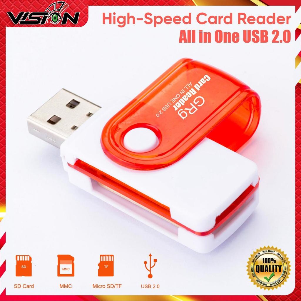 Card Reader 4 in 1 USB Card Reader 2.0