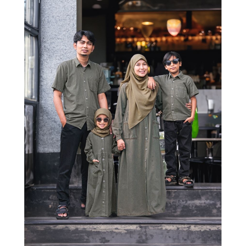 Gamis denim pocket family hijab alila