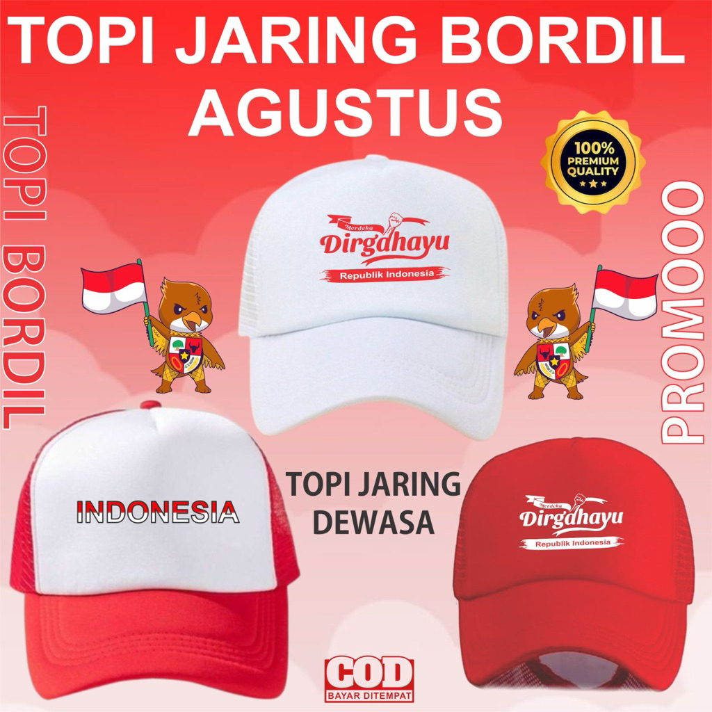 TOPI JARING KEMERDEKAAN//TOPI JARING BORDIL//TOPI JARING AGUSTUSAN//TOPI JARING