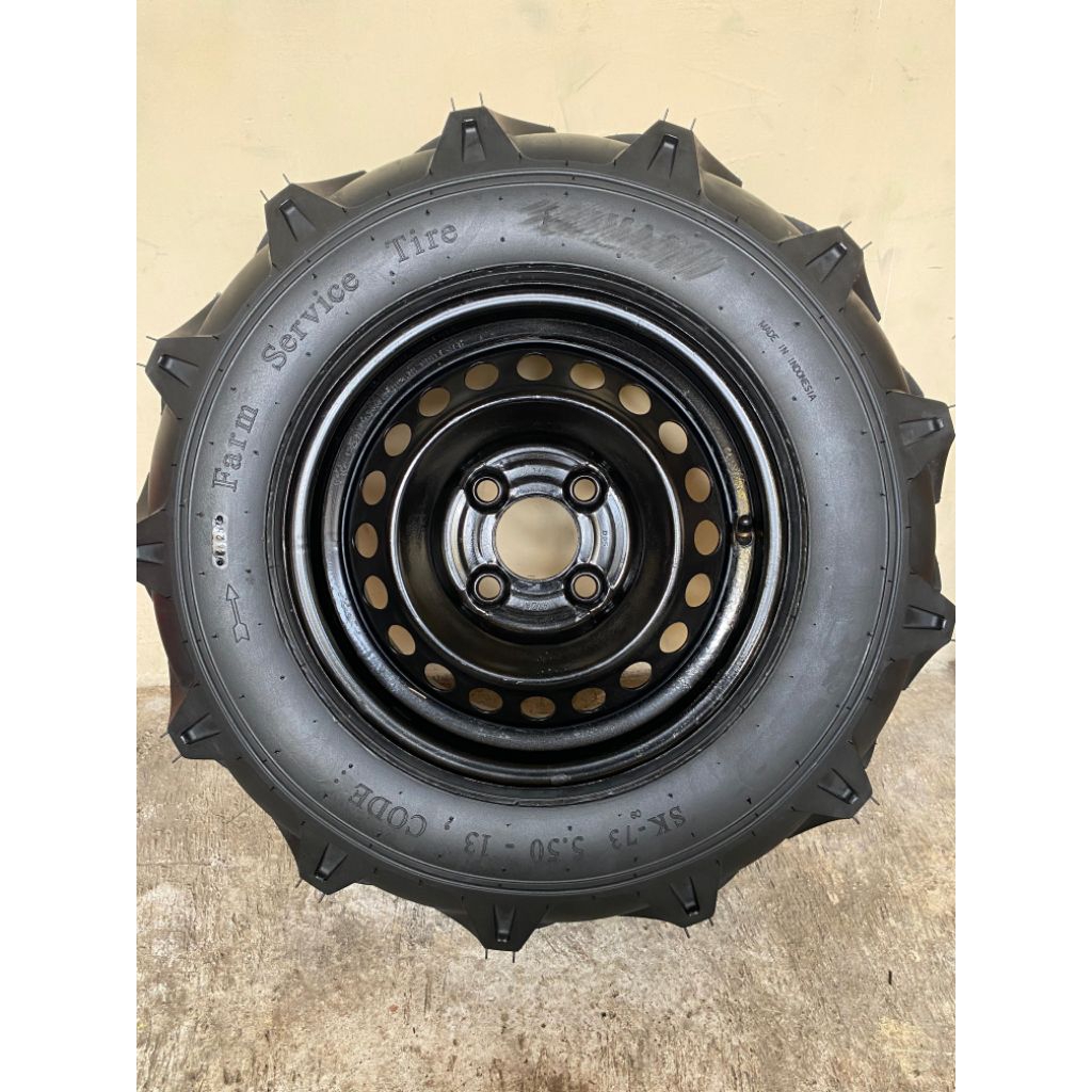 Ban Traktor Ring 13 5.50 + Velg PCD 100 + Ban Dalam