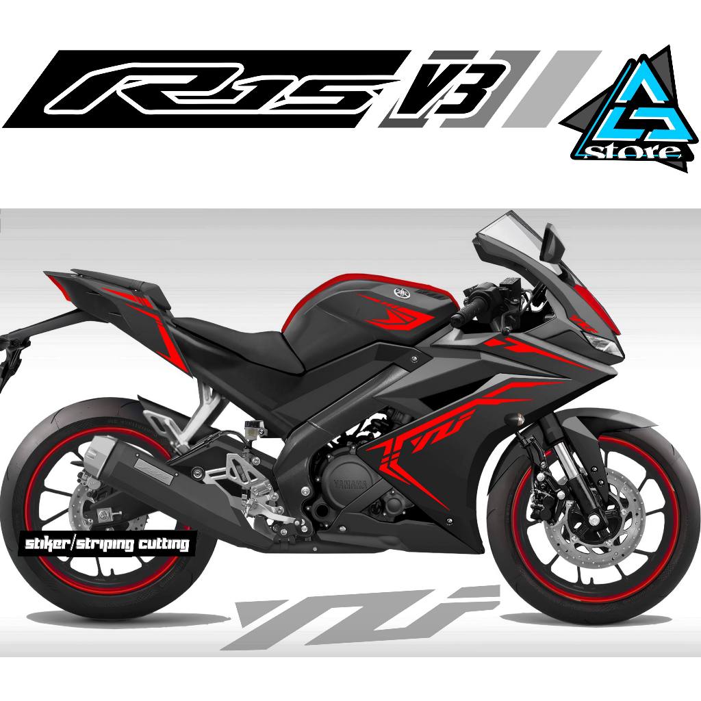 R.02/CUTTING STICKER YZF V3/SRIPING R 15/STIKER MOTOR/STRIPING MOTOR/VARIASI STIKER R15 V3/CATING R1
