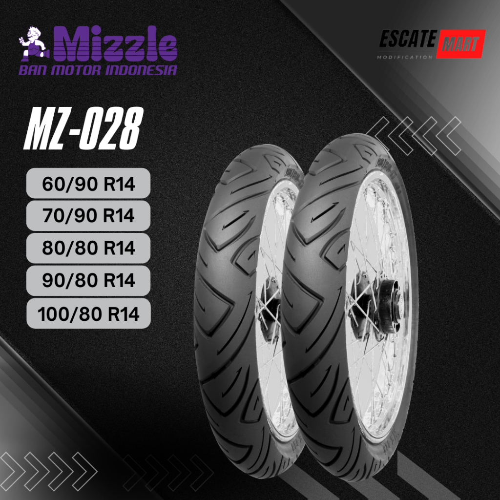 Ban Luar Mizzle MZ-028 60/90 70/90 80/80 90/80 100/80-14 Tubetype - Ban Motor Mizzle MZ 028 Ring 14 