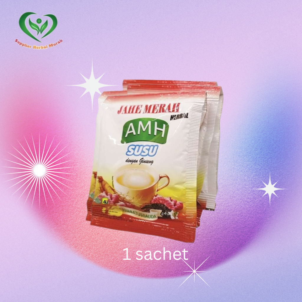 1 Sachet Jahe Merah AMH dengan Susu & Ginseng – Penghangat Badan