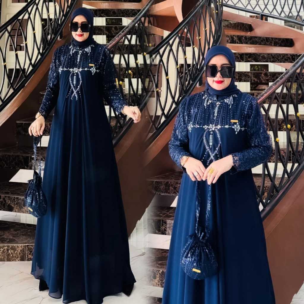 Yumna Dress  Elegan Brokat Premium 2025 gamis wanita aesthetic kondangan muslimah madinah terlaris