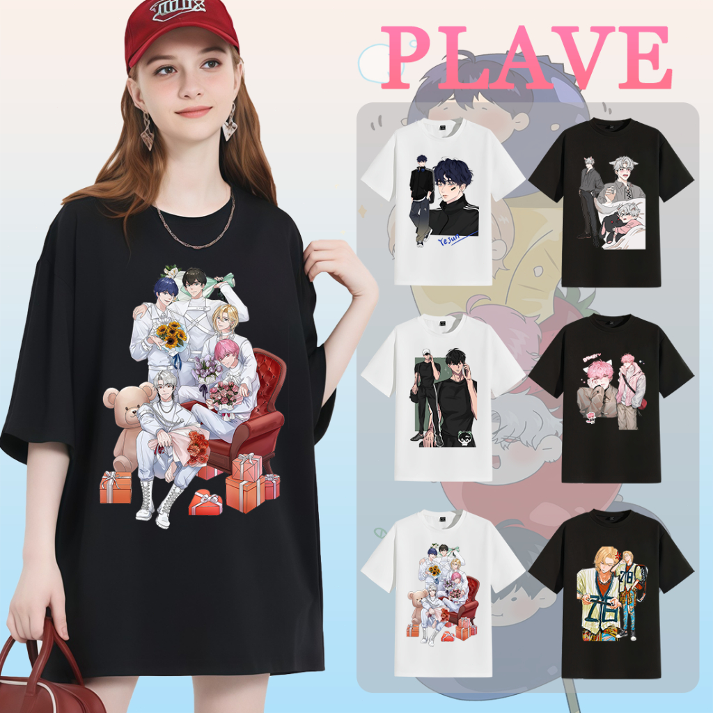 Kaos T shirt PLAVE dengan Desain Anime - Berbagai Gaya Karakter yang Tersedia