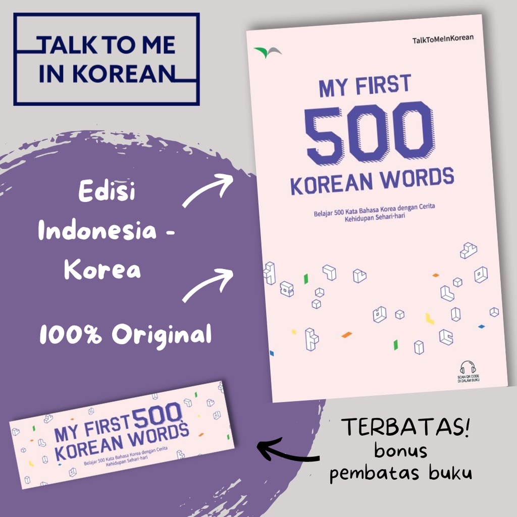 Buku Belajar Bahasa Korea: My First 500 Korean Words - Belajar 500 Kata Dasar + Audio