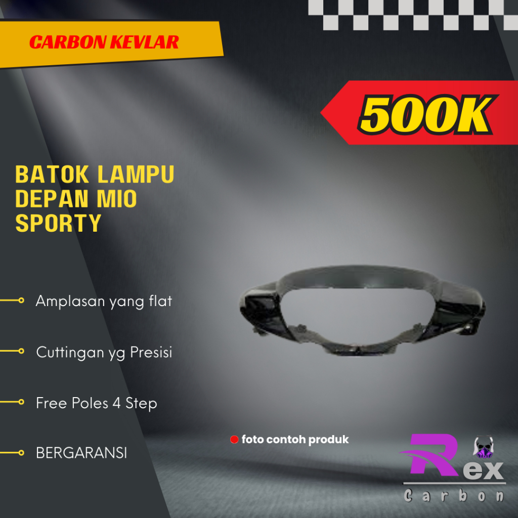 Batok Kepala Lampu Depan Mio Sporty Carbon Kevlar Karbon Fiber