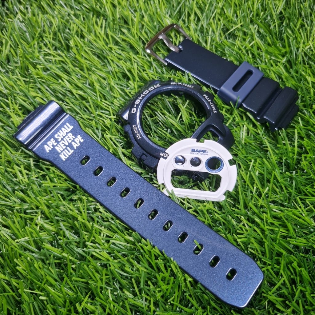 BNB BEZEL N STRAP GSHOCK G-SHOCK DW6900 DW-6900 DW6600 BAPE BLUE SET