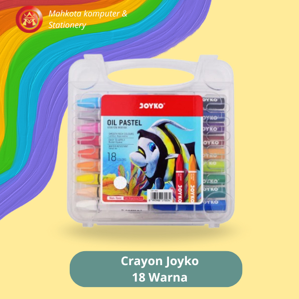 Crayon Joyko 18 W / Krayon Joyko 18 Warna / Oil Pastel Joyko 18W