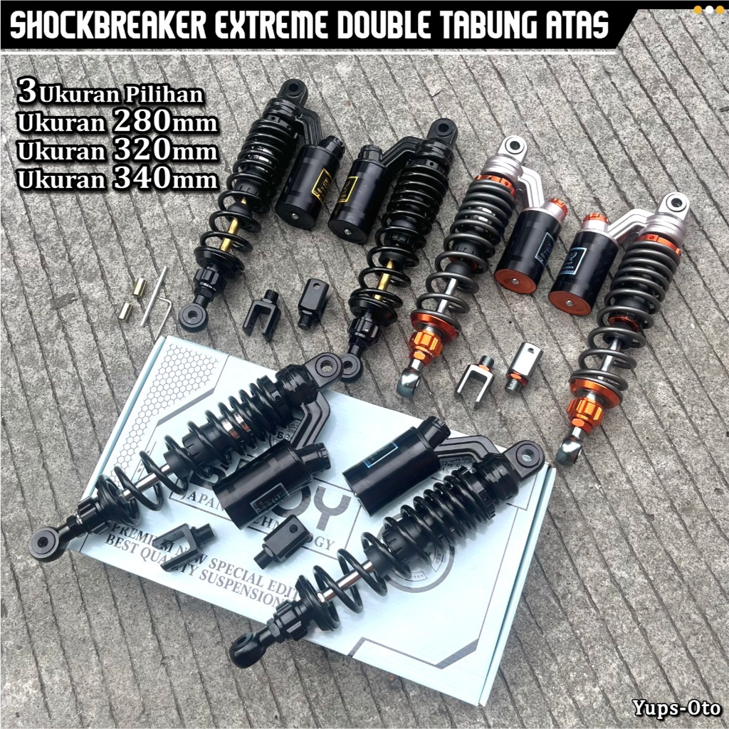 Shockbreaker Tabung Atas Double Click Samping 280mm 320mm 340mm KTC Matic Bebek CLICK VARIASI SHOCK 