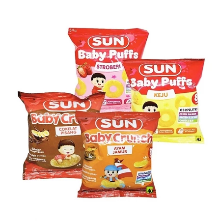 Sun Baby Puff & Sun Baby Crunch Cemilan Sehat untuk Bayi 8 Bulan / 9 Bulan