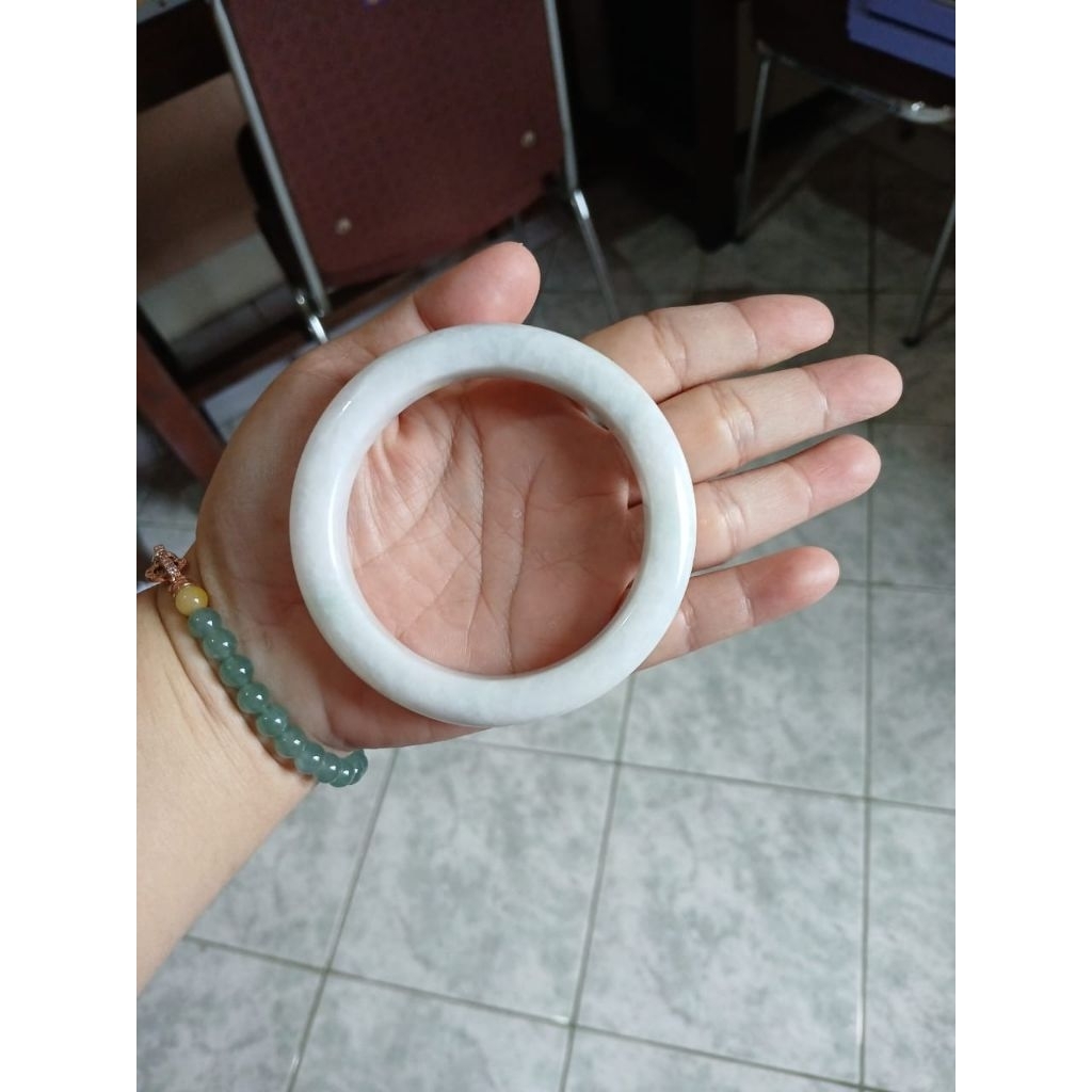 Bangle Tebal Giok Burma Asli Tipe A Ada Sertifikat Keaslian