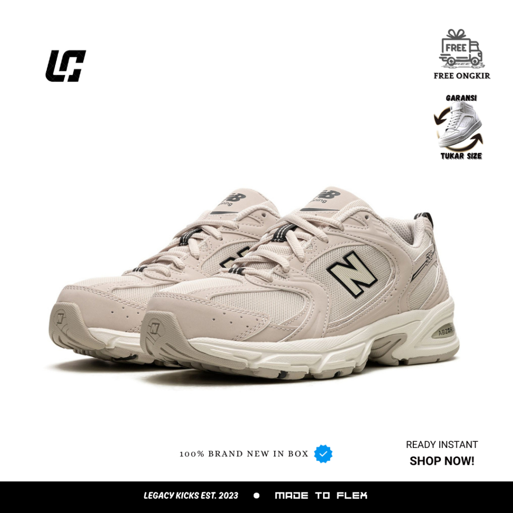 Legacy. - Sepatu NB 530 Beige Ivory Casual Gym Olahraga Joging Pria Wanita Sport