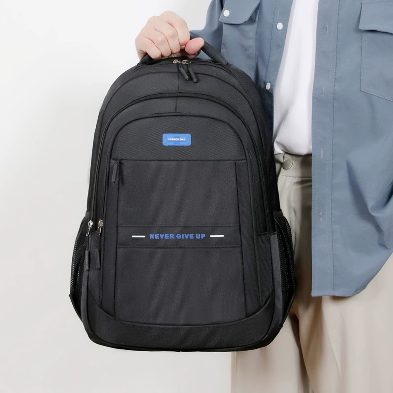 MMSTORE - Tas Ransel Polos Hitam Tas Laki laki Perempuan Tas Sekolah/Kerja R6338