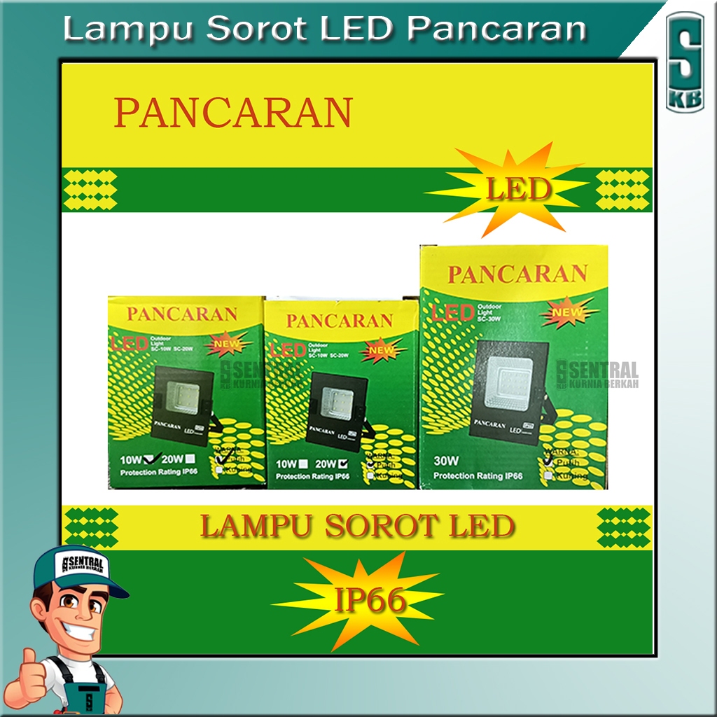 Lampu LED Sorot Pancaran 10W | 20W | 30W IP66 Putih
