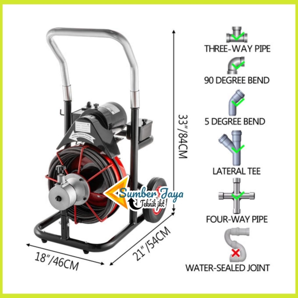 Mesin Pembersih Pipa Electric Drain Cleaner WIPRO W7065 W-7065 Mesin Pembersih Pipa